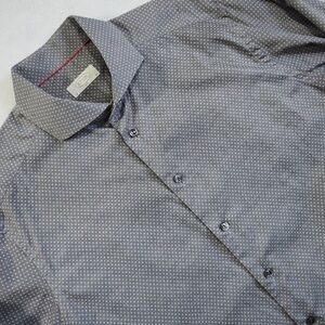 Eton Slim Fit Sz 43/17 Charcoal Patterned Button Down Shirt